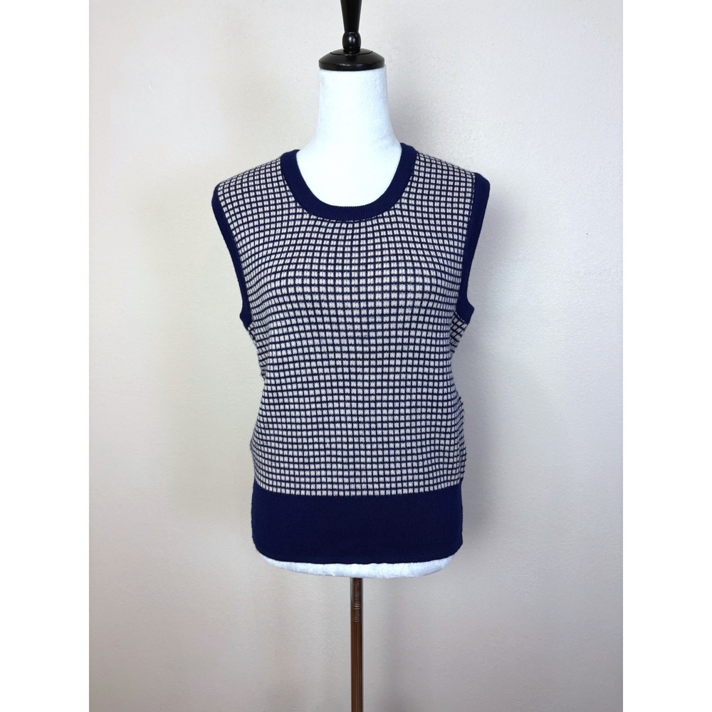 60s Vintage Leonardo Strassi Italian Made Sleeveless Knit Sweater Size Small